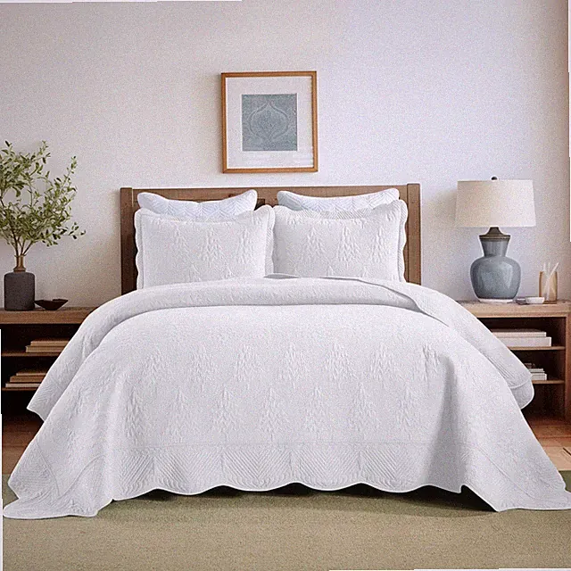 100% Cotton Christmas Tree Oversized Bedspread Coverlet Set Lightweight Quilt