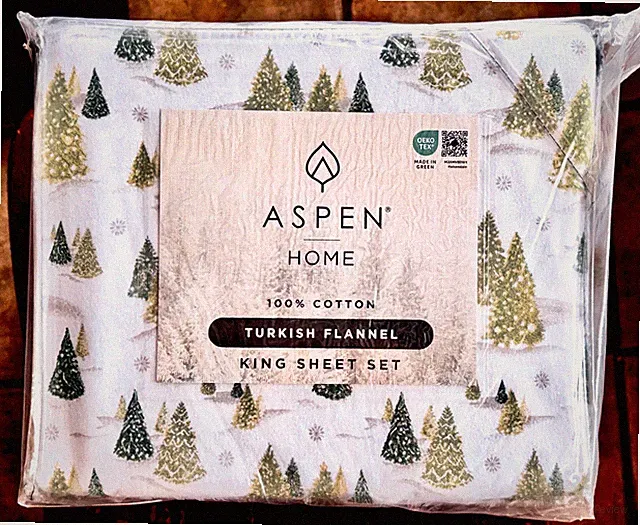 ASPEN Home Turkish Cotton Flannel King Size Sheet Set CHRISTMAS TREES SNOWFLAKES