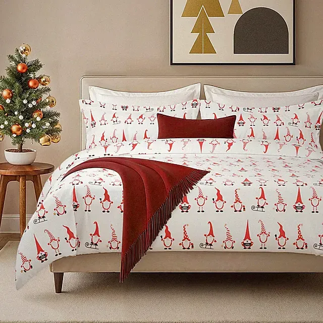 CGK Linens Premium Soft Christmas Duvet Cover Set - Zipper Closure &