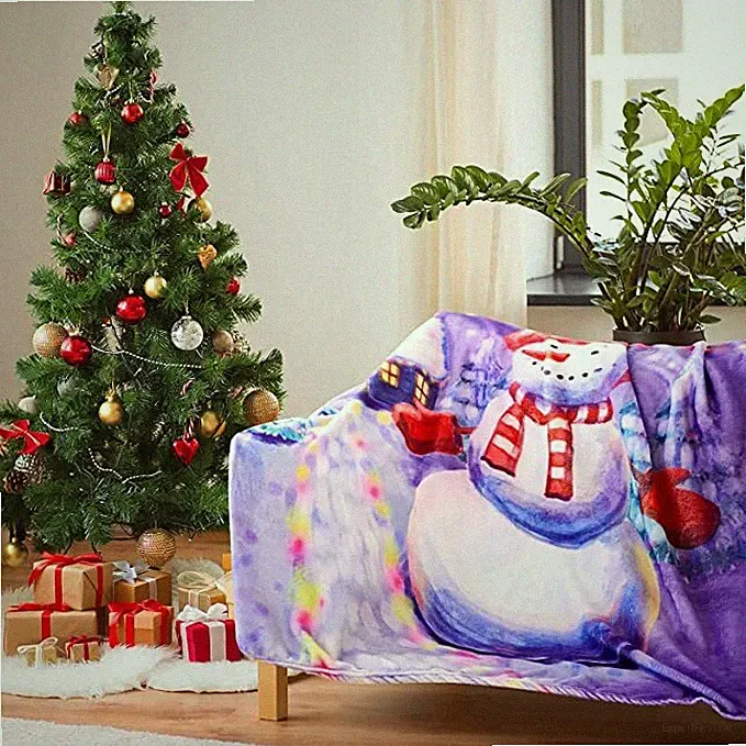 Christmas Blanket Snowman ffleece Throw Blanket SOFT Adults Teens Kids 60"*50"