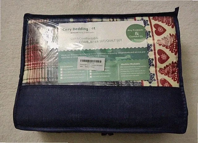 Christmas Holiday Comforter Quilt Set Queen 3 Piece Set