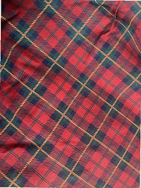Christmas Holiday Red Plaid Bedskirt 14" Queen Box Pleat Cabin VTG Springs