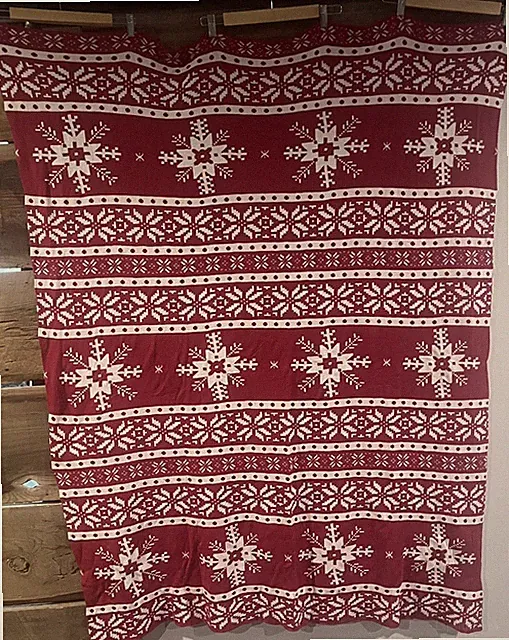 Christmas Red & White Snowflake Throw Blanket Reversible 50x 60 SALE!