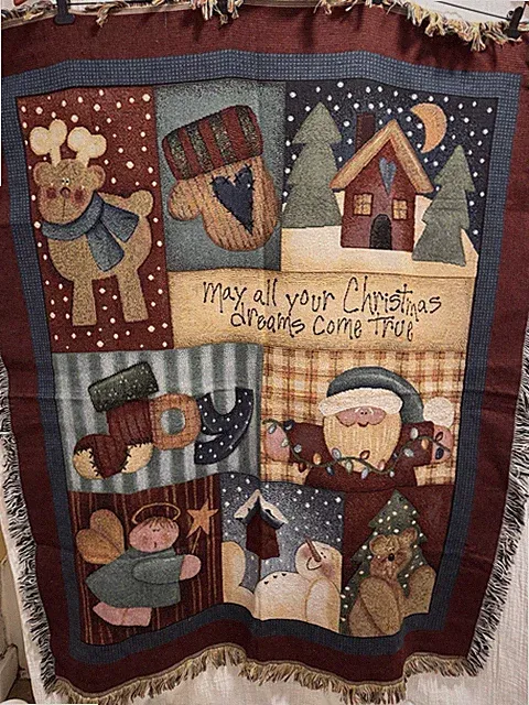 Christmas Tapestry Throw Blanket May All Your Christmas Dreams Come True Santa