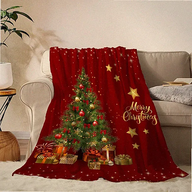 Christmas Throw Blanket Kids Small Red Christmas Tree Blanket for Girls Boys...