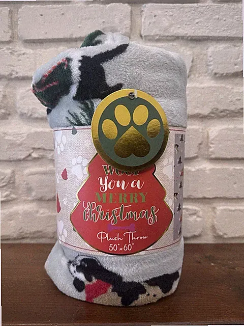 Crest Mills Blanket Throw Dogs Christmas 50x60 , Polyester