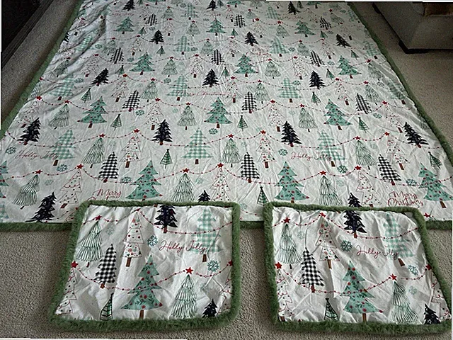 Holiday Christmas Queen Duvet and Shams NEW