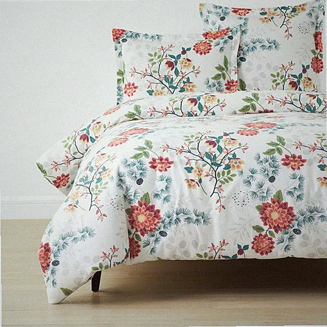 Holiday Print Classic Ultra-Cozy Cotton Velvet Flannel Duvet Cover - Vintage...