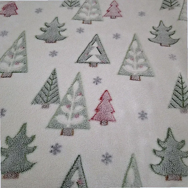 Holiday Throw Blanket 48in x 60in White Lightweight Christmas Trees used