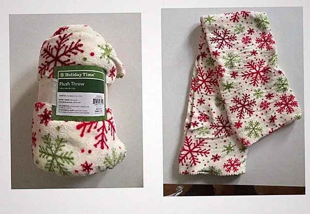 Holiday Time Plush Throw Christmas Ivory Snowflake 50 x 60 inches Blanket