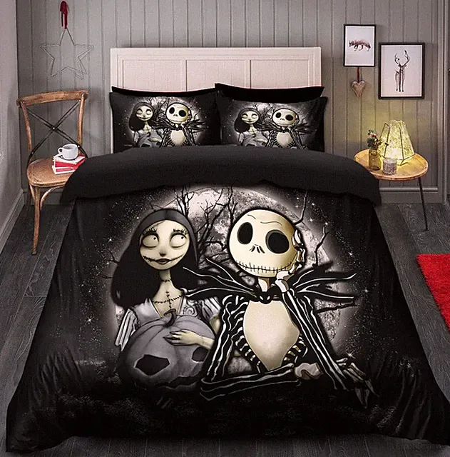 Jack And Sally Nightmare Before Christmas Moonlight Duvet Covers Set (4pcs)