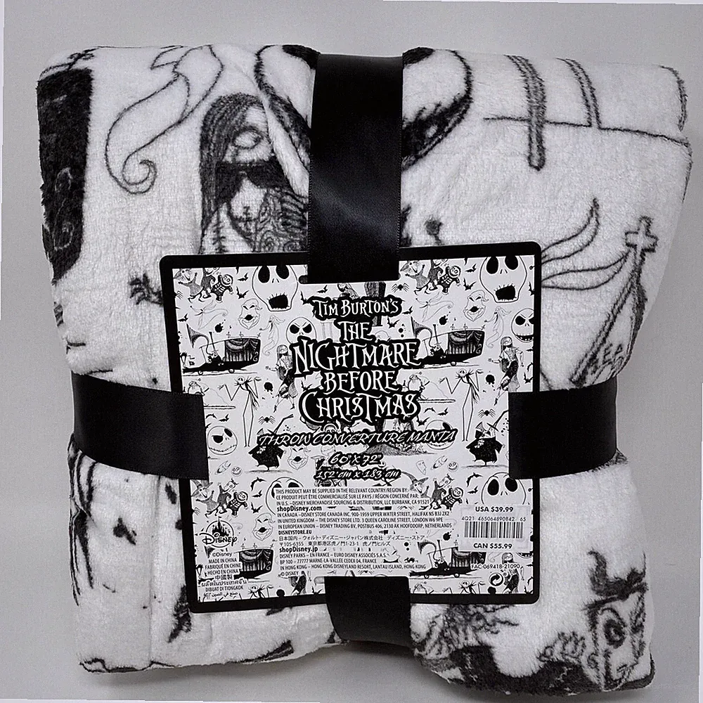 NEW Tim Burton's The Nightmare Before Christmas Fleece Throw 50" x 72"