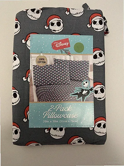 Nightmare Before Christmas Jack Skellington 2-Pack Pillowcases Grey 20x30 in New