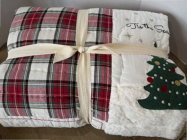 Pottery Barn Kids Classic Santa Christmas Quilt Full Queen