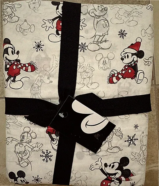Pottery Barn ~MICKEY & MINNIE HOLIDAY~ QUEEN SHEET SET ~ADULT CHRISTMAS~ MOUSE