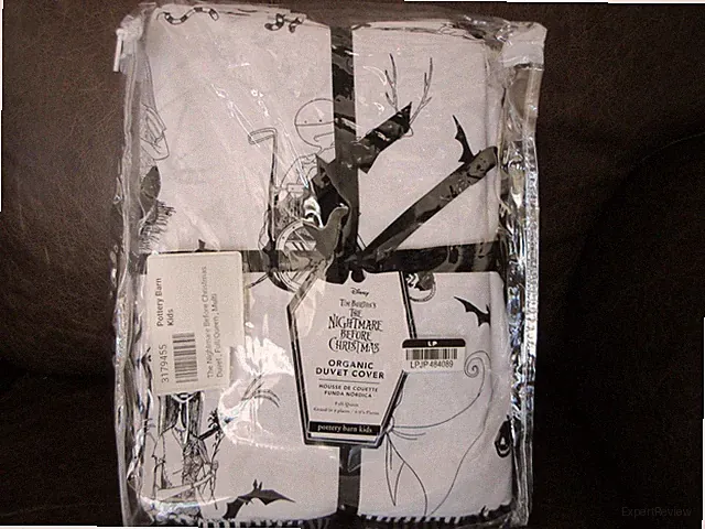 Pottery Barn NIGHTMARE BEFORE CHRISTMAS ORGANIC DUVET COVR, FULL/QUEEN NEW, RARE