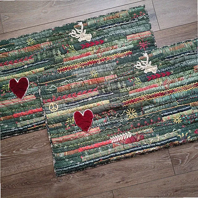Pottery Barn Winter Dreams Quilted King Pillow Shams Pair Christmas EUC