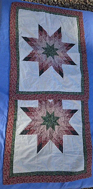 Quilted pillow shams Star Christmas Colors 20" x 26"