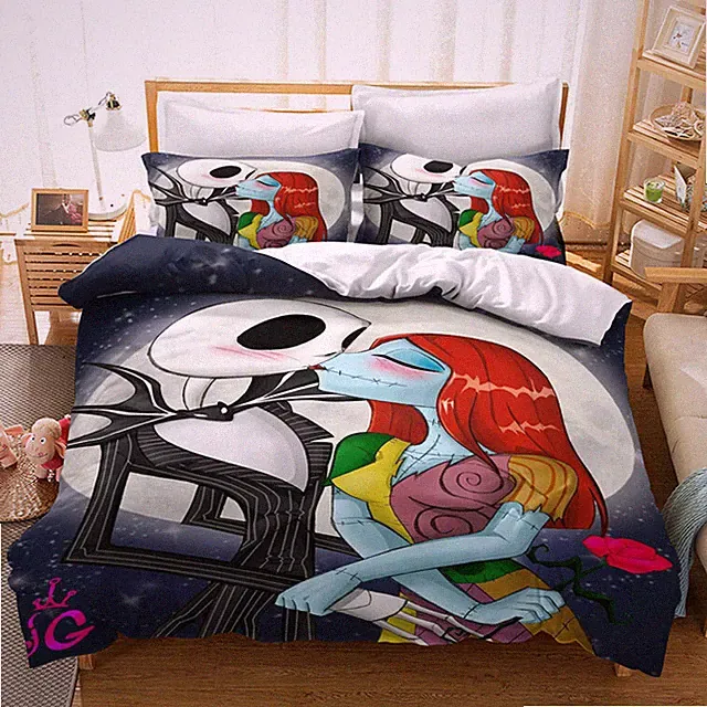 The Nightmare Before Christmas 3PCS Bedding Set Duvet Cover Pillowcases US Size