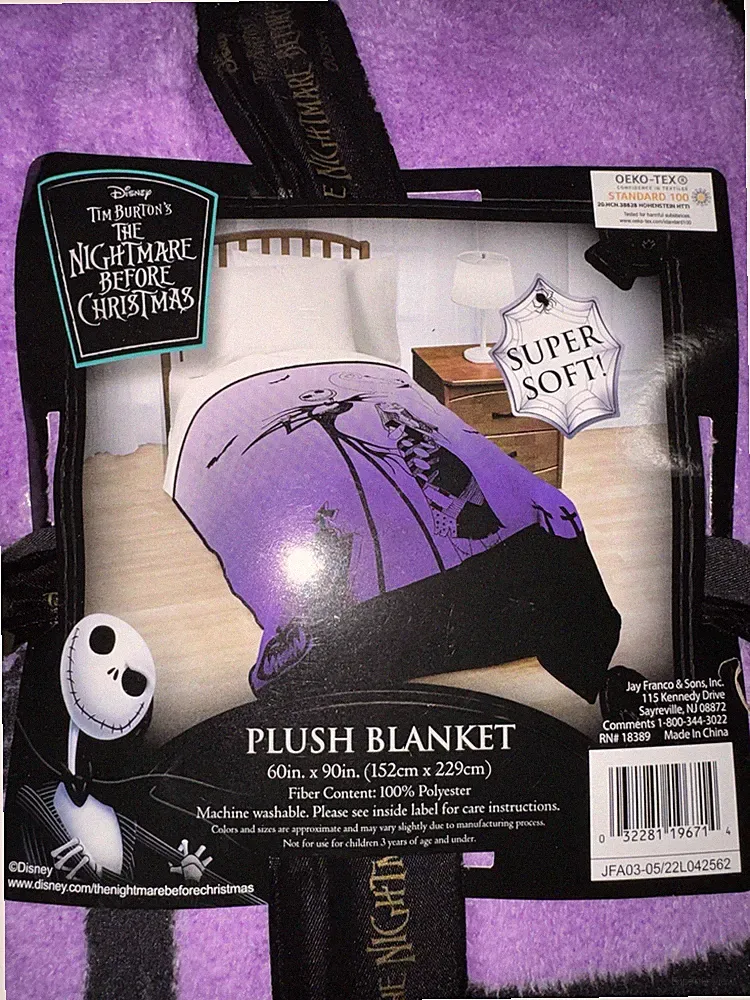 The NIGHTMARE BEFORE CHRISTMAS Blanket Soft Plush Twin 60" x 90" Blanket