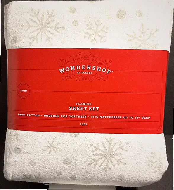 Wondershop Christmas Snowflake Twin Flannel Sheet Set - Brand New in orig wrap
